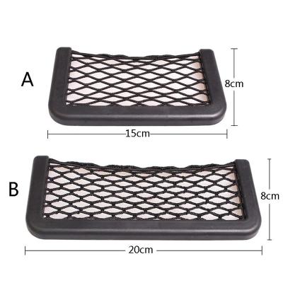 China Universal Easy Rear Back Pocket Paste Net Car Sticky Car Installation Cell Phone Holder Net Car Accessories Mesh Organizer Storage Bag Auto Accessories for sale