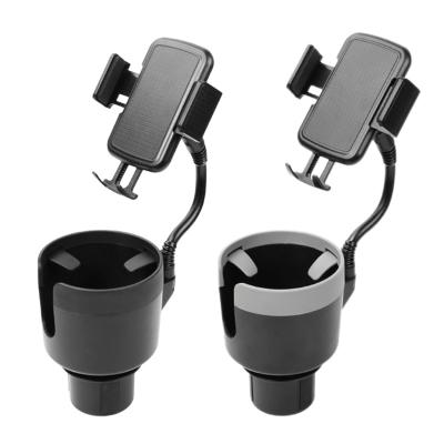 China Universal 2 In1 Car Cup Holder With 360 Degree Rotation Car Cup Extender Car Accessory Low Adjustable Phone Holder Cup Mount for sale