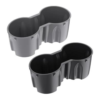 China Tape Water Cup Holder Accessories Water Proof Console Cup Holder Double Insert Hole Holder For Tesla Model 3 Y Model 2021 for sale