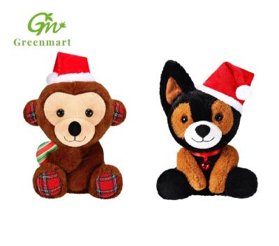 China Greenmart 2022 Sale Plush Dog Plush Dog Warm Comfortable Cute Dog Soft Faux Fur Black Dog Plush Toy for sale