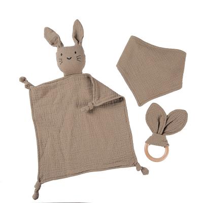 China PORTABLE Warm Cute Animal Comforter Newborns Stuffed Animals Amazon Rabbit Baby Comforter Bamboo Cuddle Blanket for sale