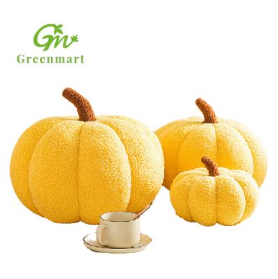 China Safety/Sewed Firm Cute Pumpkin Patch Cushion ODM OEM Greenmart Sale Pumpkin Lumbar Warm Outdoor Pumpkin Pillow For Halloween Christmas for sale