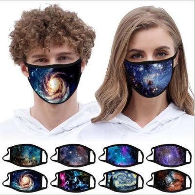 China Skiing Breathable Sublimation Cotton Starry Sky Mask Customized Logo Polyester Mask Reusable Washable Anti-dust Non-disposable facemask for sale