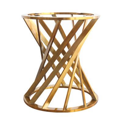 China Modern Gold Metallic Furniture Tea Table Legs Stainless Steel Coffee Table Base Round Modern Shape for sale