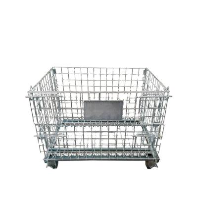 China Store goods metal box can be stacked lockable storage cage and container, wire mesh container for sale