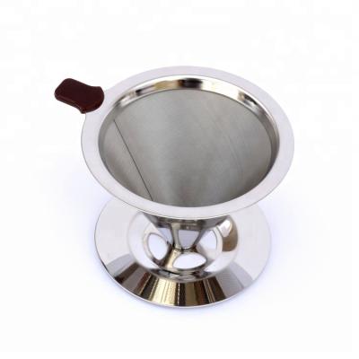 China Sustainable Universal Permanent Etched Coffee v60 Metal Dripper / Cone Coffee Filter for sale