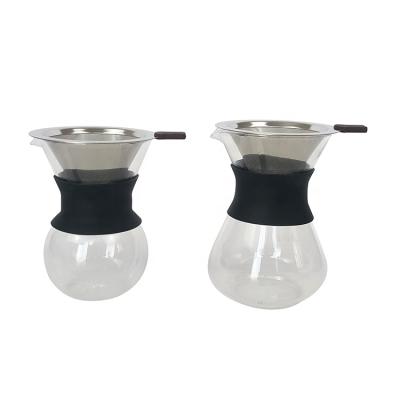 China Viable Vietnamese v60 stainless steel coffee filter set with coffee carafe glass for sale