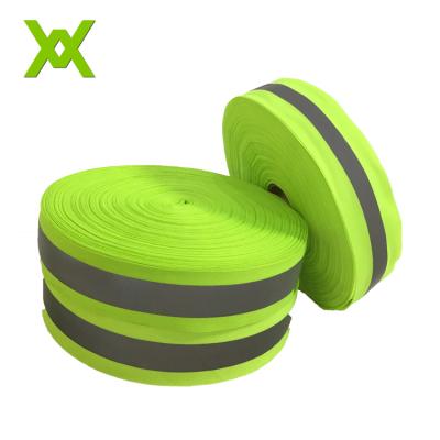 China Wholesale Green Reflective Tape Safety Polyester Webbing Fabric Reflective Tape for sale