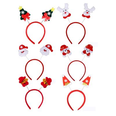 China Fashion Christmas Headbands Cute Santa Elk Hair Hoops Red Headpiece Funny Headband Headband Xmas Party Hair Accessories For Kids Adults for sale