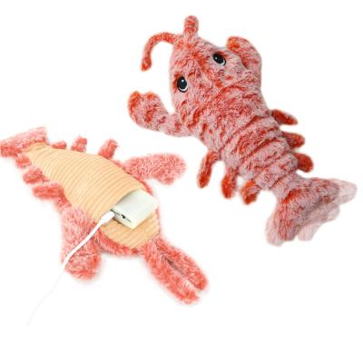 China Viable USB Charging Jumping Lobster Cat Toy Flopping Lobster Interactive Electric Simulation Cat Toys Chewing Catnip and Player Pet Toys for sale