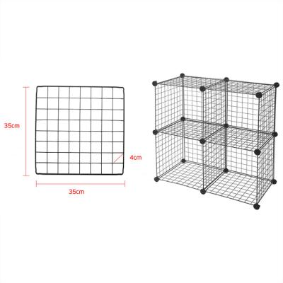 China Sustainable 16 Pcs Diy Interlocking With Metal Wire Shelves Versatile Organizer For Living Room, Bedroom, Nursery Cube Grid Storage Ect for sale