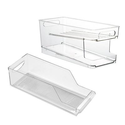 China Kitchen Drawer Storage Container Bins Storage Boxes Drawer Fridge Sustainable Plastic Organizer For Drink Cans Fruit Vegetable for sale