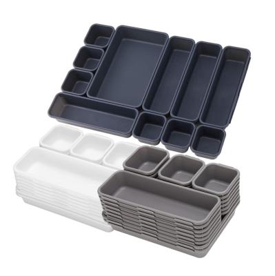 China DIY Drawer Organizer Freely Combined Storage Viable Locking Box Set Household Sundries Tray For Office Makeup Kitchen Accessories for sale