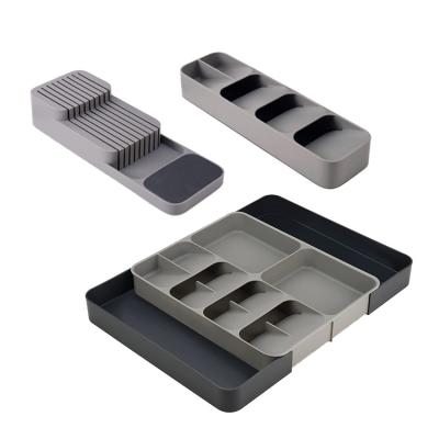 China Compact Viable Kitchen Knife Organizer Cutlery Trays Kitchen Knife Silicone Storage Tray For Utensil Flatware for sale