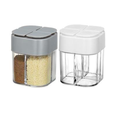 China Viable 4 In 1 Transparent Spice Shaker With Holes Adjustable Seasoning Salt&Pepper Storage Container Box Bottle For Herbs Kitchen for sale