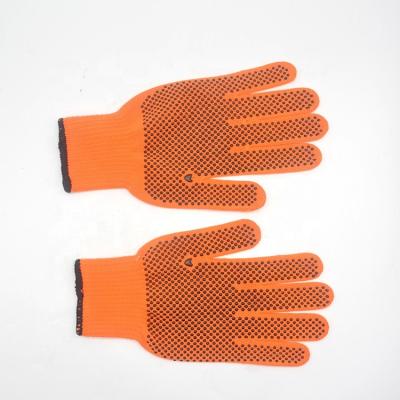 China Dot Industrial Cheap Price Medium Size Soft Single Garden Side Polyester Work Gloves for sale