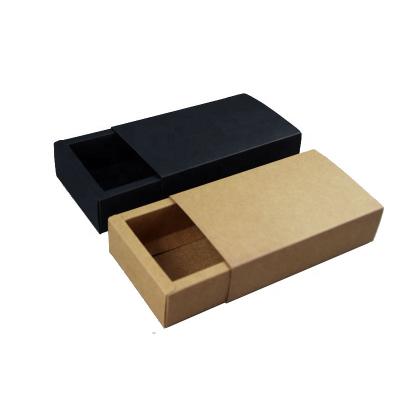 China Custom Logo Kraft Paper Drawer Box Recyclable , Folding Sliding Drawer Box Packaging for sale