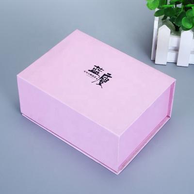 China Custom Logo Folding Pink Paper Flat Recyclable Packaging Luxury Magnetic Gift Box Wholesale for sale