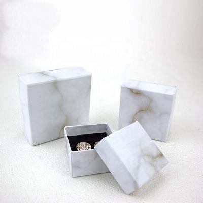 China Recycled Materials Wholesale Jewelry Box Marble Style Necklace Paper Gift Box for sale