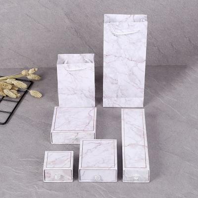 China Recycled Unique Packaging Materials White Paper Jewelry Marble Gift Box for sale