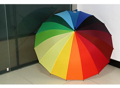 China Rainbow Custom Golf Umbrellas With Metal Straight Frame / Folding Sun Protection Umbrella for sale