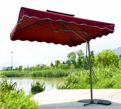 China decorative Double Roof modern Outdoor Patio Umbrellas / RED Garden Parasol for sale