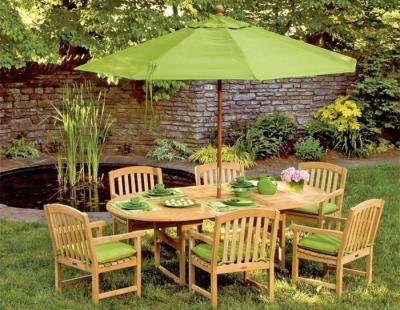 China Freestanding Outdoor 9FT Patio Umbrellas With UV Protection / Middle Steel Pole for sale