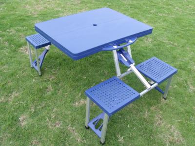 Chine Tableau et chaises se pliants en plastique de camping d'ABS bleu durable pour le pique-nique à vendre