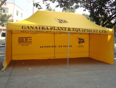 China 3x6m Yellow Polyester Folding Canopy Tent Waterproof With Powder Coated Steel Frame for sale