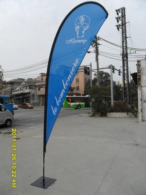 China 110gsm Polyester Printed Beach Flag Banner Heavy Duty , Feather Banners Custom for sale