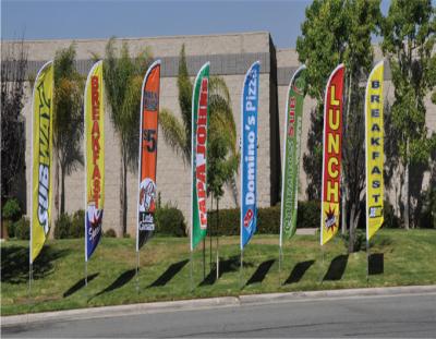 Chine Affichage personnalisé de bannière de drapeau de plage de jardin/bannières extérieures de vinyle à vendre