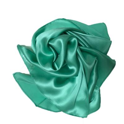 China Square plain dyed main color 100% silk scarf square in good thickness silk for sale