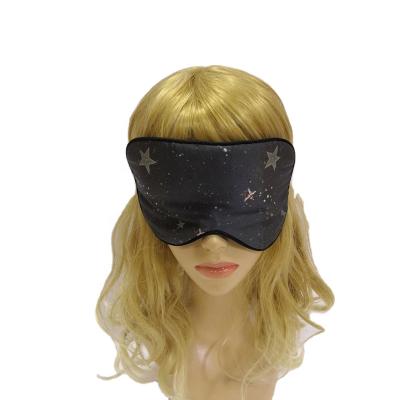 China Anti-puffiness wholesale 100% silk eye mask black sky with stars design eye mask kids and adults for sale