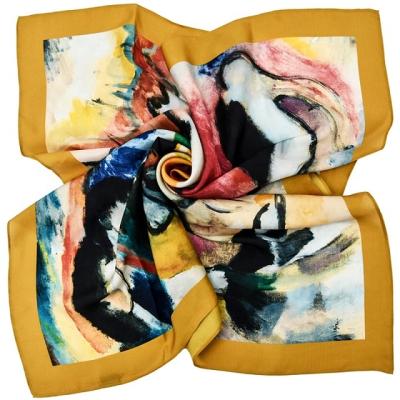 China Square Custom Printed Silk Twill Scarf Large Square Scarves Silk Lady Scarf for sale