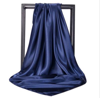 China Square 90*90cm Square Scarf Polyester Satin Silky Scarves For Lady Hijab for sale