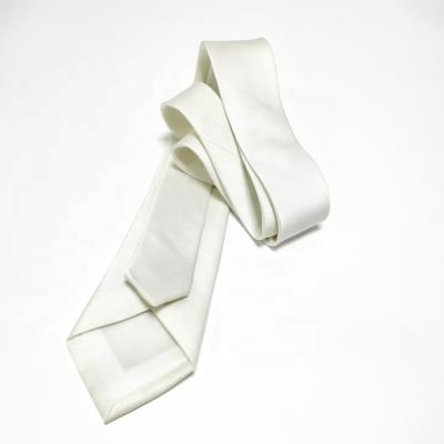 China 14mm White 100% Silk Fabric Hand Paint Or Dye Charmeuse Neck Tie For Hand Painting for sale