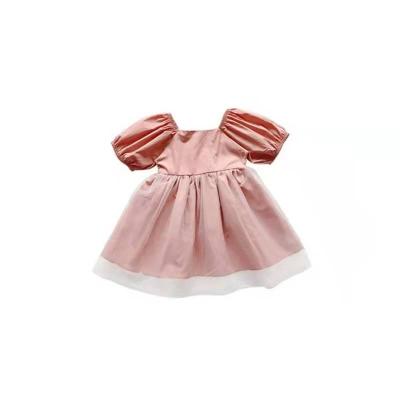 China New breathable summer girl princess skirt children bubble short sleeve dress gauze skirt for sale