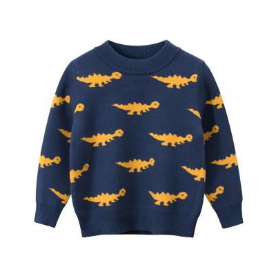 China OEM/ODM anti-shrink Autumn New Children's 2021' Casual Clothing Boy Pullover Jacquard Round Neck Sweater for sale