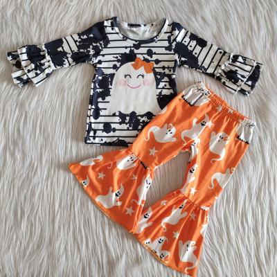 China Halloween Babies Children's Clothing Kids Casual Boutique Bleached Cartoon Outfits Set Wholesale RTS for sale