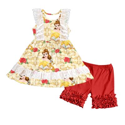 China 2020 New Design Princess Boutique Yellow Casual Kids Clothes Outfits Girls' Summer Dress Sets for sale