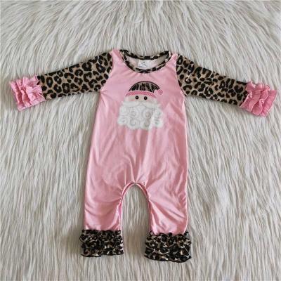 China Baby romper pink leopard sleeves girl those interesting baby rompers baby winter rompers Christmas Santa sofe clothes for sale