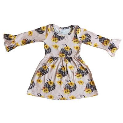 China Autumn Winter Children's Clothing Leopard Print Pumpkin Print Long Sleeve Bouquet Dress Children's Clothes for sale