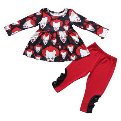 China Halloween casual joker red children's clothing children's autumn winter top pants long sleeve suits children's clothing for sale