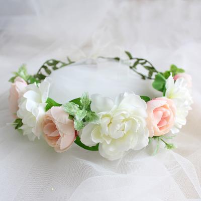 China Hot Selling Bridal Family Photo Hair Accessories Flower Child Headwear Wreath Festival Wreath Flower Headband Bridal Family Photo for sale