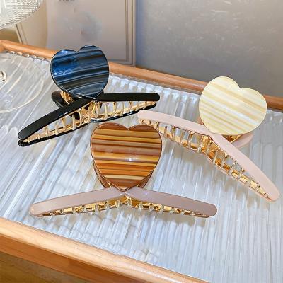 China Dongdaemun Love Shaped Hairpin Girl Head Pan Hair Shark Back Clip Simple Hair Claw Clamp New All Stylish Hair Accessories for sale