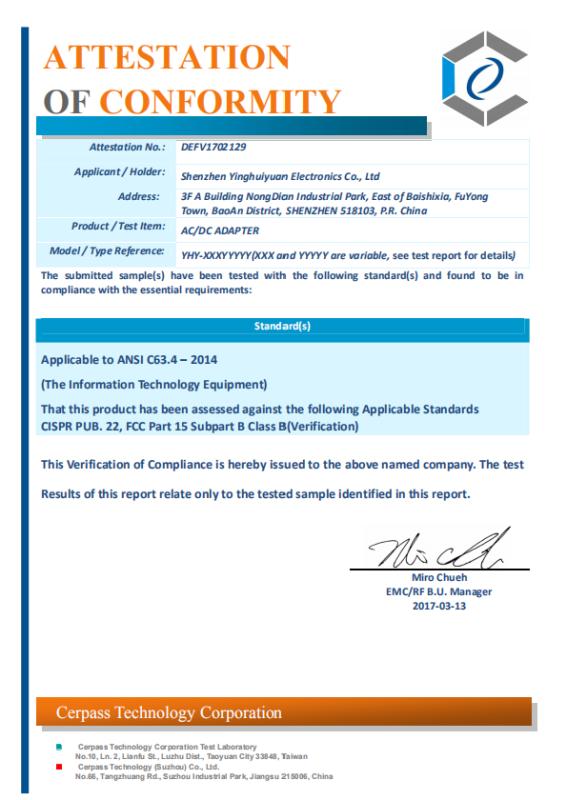 FCC - Yidisplay Display Equipment Co., Ltd.