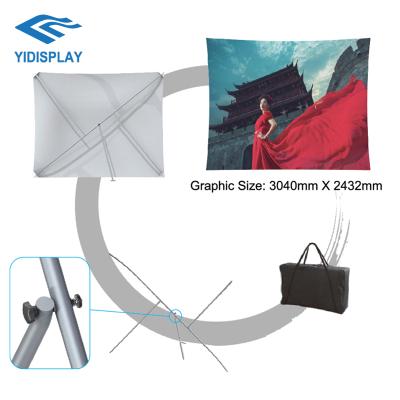 China Portable Outdoor Aluminum Poster Stand Display Stand X-Stand Tension Fabric Tension Trade Show Wall Display for sale