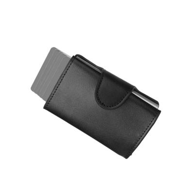 China RFID Aluminum RFID Blocking Men Credit Card Holder Wallet Automatic Automatic Leather Case for sale