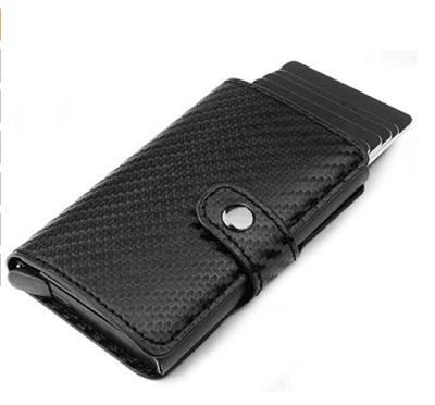 China RFID Men's Minimalist PU Leather Wallet RFID Blocking Safe Credit Card Holder for sale