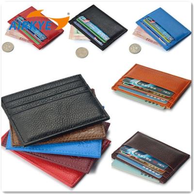 China Convenient Small Womens Mens Womens PU ID Credit Card Leather Wallet Holder Slim Pocket Case for sale